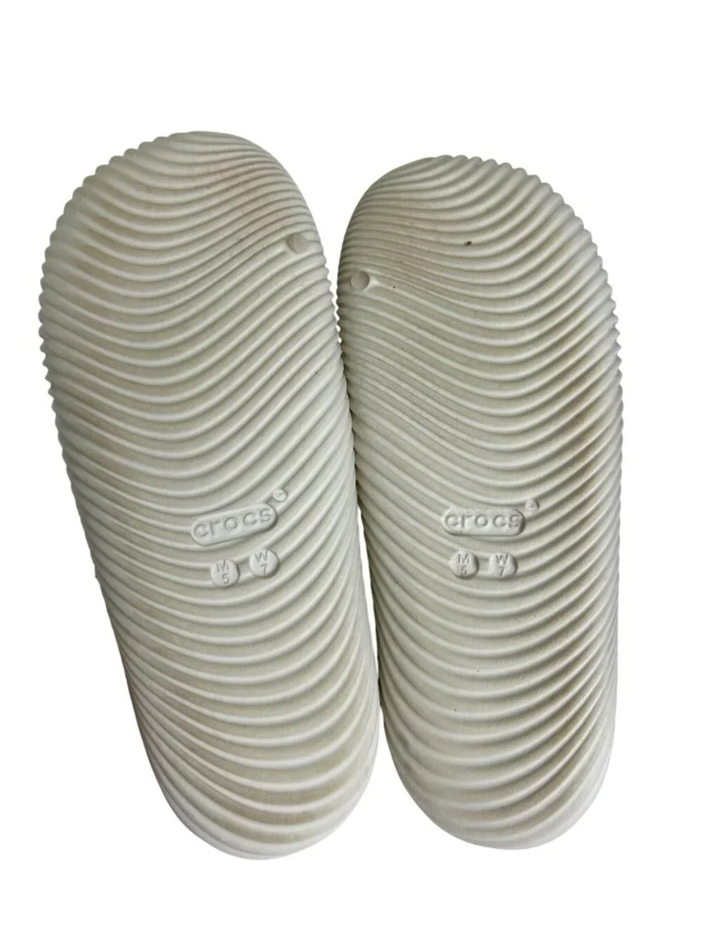 Crocs Mellow Tide Slides Off White Beige Comfort Sandals Casual Slip On